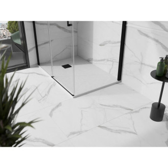 Mexen Stone+ obdélníková kompozitová vanička 130x90 cm, bílá, černý potah 44109013-B