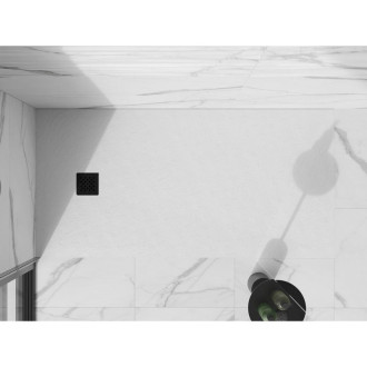 Mexen Stone+ obdélníková kompozitová vanička 160x90 cm, bílá, černý kryt 44109016-B