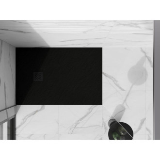 Mexen Stone+ obdélníková kompozitová vanička 120x70 cm, černá, černý kryt 44707012-B