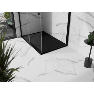Mexen Stone+ obdélníková kompozitová vanička 120x70 cm, černá, černý kryt 44707012-B