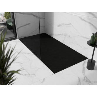 Mexen Stone+ obdélníková kompozitová vanička 180x70 cm, černá, černý kryt 44707018-B