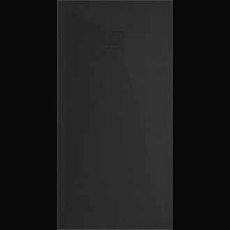 Mexen Stone+ obdélníková kompozitová vanička 180x80 cm, černá, černý kryt 44708018-B