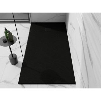 Mexen Stone+ obdélníková kompozitová vanička 200x80 cm, černá, černý kryt 44708020-B