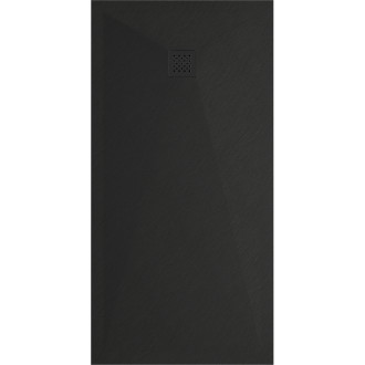 Mexen Stone+ obdélníková kompozitová vanička 160x90 cm, černá, černý kryt 44709016-B