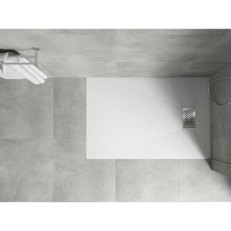 Mexen Hugo obdélníková sprchová vanička SMC 100 x 80 cm, bílá, nerezový kryt - 42108010-X