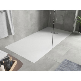 Mexen Hugo obdélníková sprchová vanička SMC 180 x 80 cm, bílá, nerezový kryt - 42108018-X