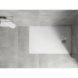 Mexen Hugo obdélníková sprchová vanička SMC 130 x 90 cm, bílá, nerezový kryt - 42109013-X