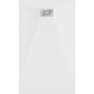 Mexen Hugo obdélníková sprchová vanička SMC 150 x 90 cm, bílá, nerezový kryt - 42109015-X