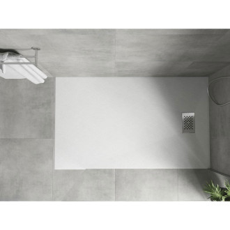 Mexen Hugo obdélníková sprchová vanička SMC 160 x 90 cm, bílá, nerezový kryt - 42109016-X