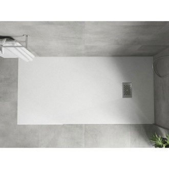Mexen Hugo obdélníková sprchová vanička SMC 180 x 90 cm, bílá, nerezový kryt - 42109018-X