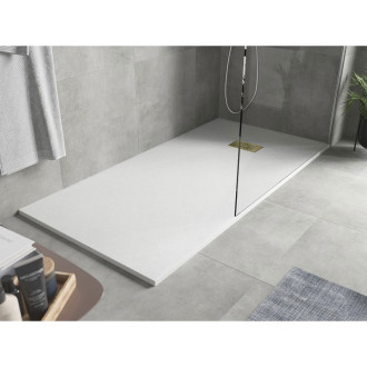 Mexen Hugo obdélníková sprchová vanička SMC 180 x 80 cm, bílá, zlatý kryt - 42108018-G