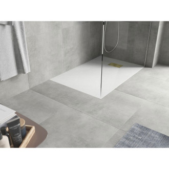 Mexen Hugo obdélníková sprchová vanička SMC 130 x 90 cm, bílá, zlatý kryt - 42109013-G