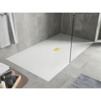 Mexen Hugo obdélníková sprchová vanička SMC 150 x 100 cm, bílá, zlatý kryt - 42101015-G