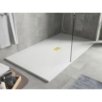 Mexen Hugo obdélníková sprchová vanička SMC 150 x 100 cm, bílá, zlatý kryt - 42101015-G