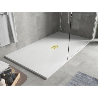 Mexen Hugo obdélníková sprchová vanička SMC 200 x 100 cm, bílá, zlatý kryt - 42101020-G