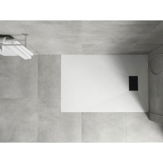 Mexen Hugo obdélníková sprchová vanička SMC 110 x 80 cm, bílá, černý kryt - 42108011-B