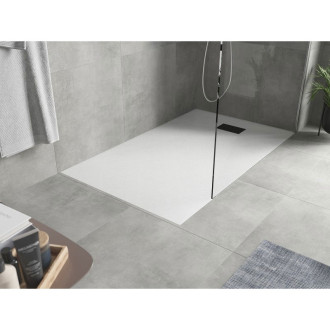 Mexen Hugo obdélníková sprchová vanička SMC 140 x 80 cm, bílá, černý kryt - 42108014-B