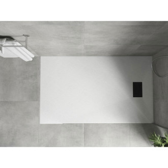 Mexen Hugo obdélníková sprchová vanička SMC 140 x 80 cm, bílá, černý kryt - 42108014-B