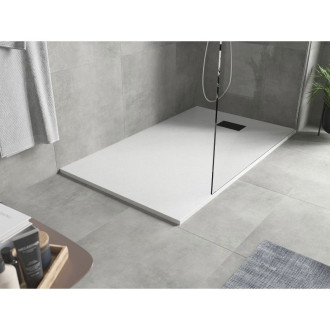Mexen Hugo obdélníková sprchová vanička SMC 140 x 80 cm, bílá, černý kryt - 42108014-B