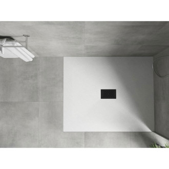 Mexen Hugo obdélníková sprchová vanička SMC 130 x 100 cm, bílá, černý kryt - 42101013-B