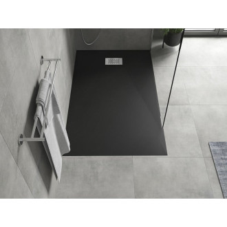 Mexen Hugo obdélníková sprchová vanička SMC 150 x 90 cm, černá, nerezový kryt - 42709015-X