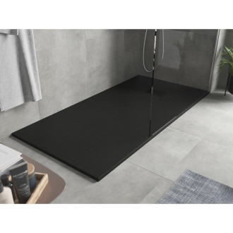 Mexen Hugo obdélníková sprchová vanička SMC 180 x 80 cm, černá, černý kryt - 42708018-B