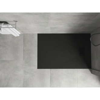 Mexen Hugo obdélníková sprchová vanička SMC 130 x 90 cm, černá, černý kryt - 42709013-B
