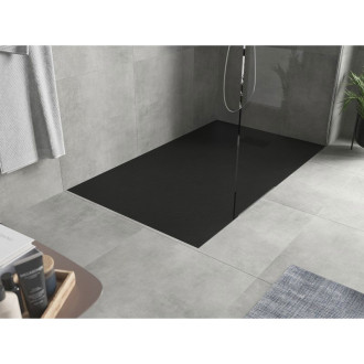 Mexen Hugo obdélníková sprchová vanička SMC 160 x 90 cm, černá, černý kryt - 42709016-B