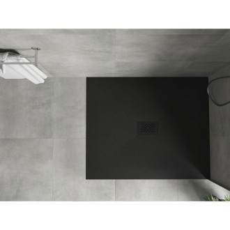 Mexen Hugo obdélníková sprchová vanička SMC 140 x 100 cm, černá, černý kryt - 42701014-B