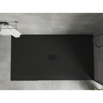 Mexen Hugo obdélníková sprchová vanička SMC 170 x 100 cm, černá, černý kryt - 42701017-B