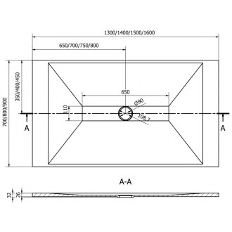 Mexen Toro sprchová vanička obdélníková SMC 150 x 70 cm, bílá, černý kryt - 43107015-B