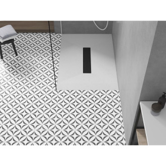 Mexen Toro obdélníková sprchová vanička SMC 140 x 80 cm, bílá, černý kryt - 43108014-B