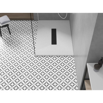 Mexen Toro obdélníková sprchová vanička SMC 140 x 80 cm, bílá, černý kryt - 43108014-B