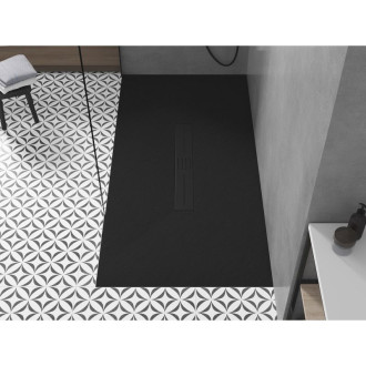 Mexen Toro obdélníková sprchová vanička SMC 160 x 90 cm, černá, černý kryt - 43709016-B