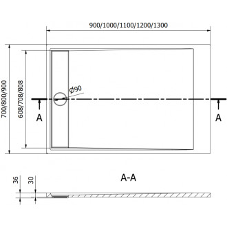 Mexen Amon obdélníková sprchová vanička SMC 130 x 90 cm, bílá - 4F109013