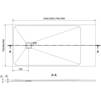 Mexen Bert obdélníková sprchová vanička SMC 150 x 90 cm, bílá - 4K109015