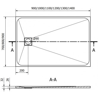 Mexen Bert obdélníková sprchová vanička SMC 130 x 90 cm, černá - 4K709013