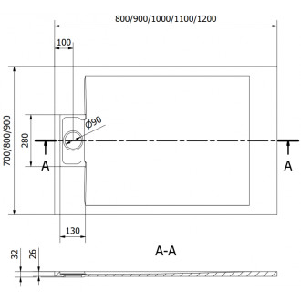 Mexen Otto obdélníková sprchová vanička SMC 110 x 70 cm, černá - 4N707011