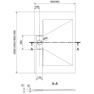 Mexen Egon obdélníková sprchová vanička SMC 150 x 80 cm, bílá - 4R108015