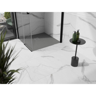 Mexen Stone+ čtvercová kompozitová sprchová vanička 90 x 90 cm, šedo-beton - 44619090