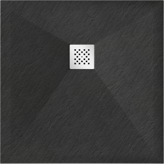 Mexen STONE+ sprchová vanička, čtvercová 80x80x2,5 cm, černá 44708080