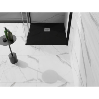 Mexen Stone+ čtvercová kompozitová sprchová vanička 90 x 90 cm, černá - 44709090