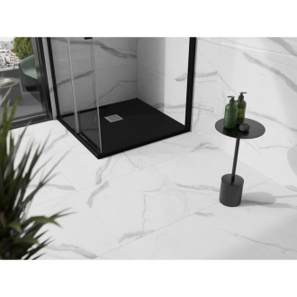 Mexen Stone+ čtvercová kompozitová sprchová vanička 90 x 90 cm, černá - 44709090