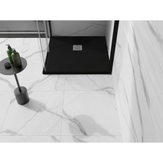 Mexen Stone+ čtvercová kompozitová sprchová vanička 90 x 90 cm, černá - 44709090