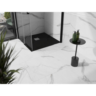 Mexen STONE+ sprchová vanička, čtvercová 100x100x2,5 cm, černá 44701010