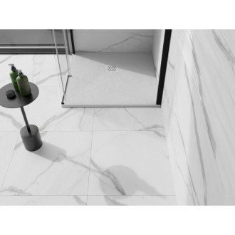 Mexen Stone+ čtvercová kompozitová sprchová vanička 90 x 90 cm, bílá, bílý kryt 44109090-W