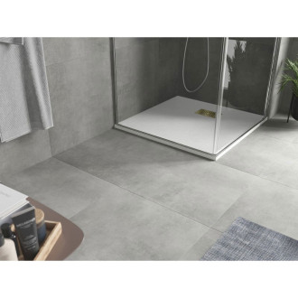 Mexen Hugo čtvercová sprchová vanička SMC 90 x 90 cm, bílá, zlatý kryt - 42109090-G