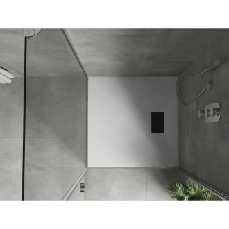 Mexen Hugo čtvercová sprchová vanička SMC 90 x 90 cm, bílá, černý kryt - 42109090-B