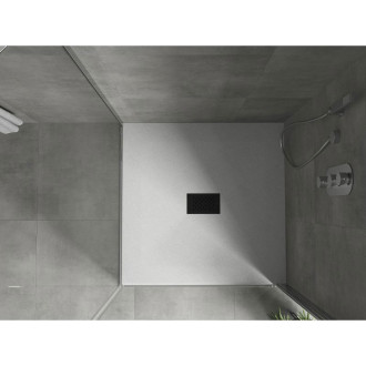 Mexen Hugo čtvercová sprchová vanička SMC 100 x 100 cm, bílá, černý kryt - 42101010-B