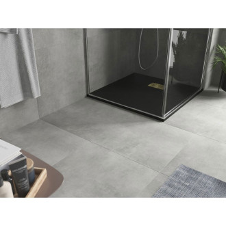Mexen Hugo čtvercová sprchová vanička SMC 90 x 90 cm, černá, zlatý kryt - 42709090-G